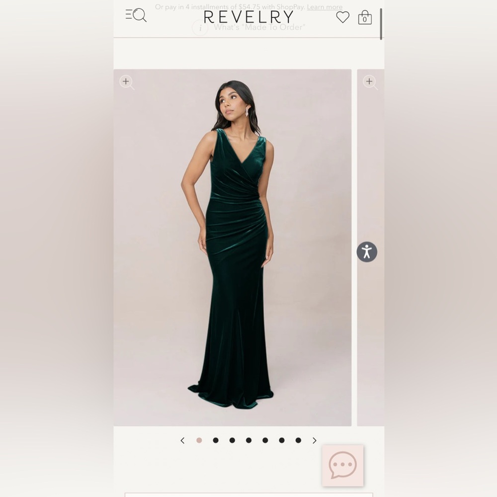 Revelry Dawson Velvet Dress in Classic Emerald